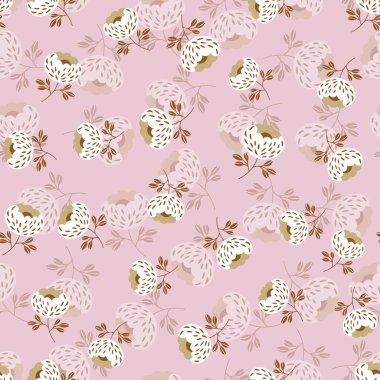 Geleneksel halk sanatları süslerine dayanan kusursuz çiçek desenleri. Renkli arka planda renkli çiçekler. İskandinav tarzı. İsveç İskandinav tarzı. Vektör çizimi. Basit minimalist desen.