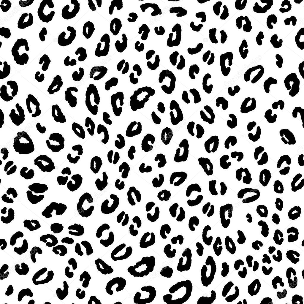 Abstract modern leopard seamless pattern. Animals trendy background. Black and white decorative vector illustration for print, card, postcard, fabric, textile. Modern ornament of stylized skin