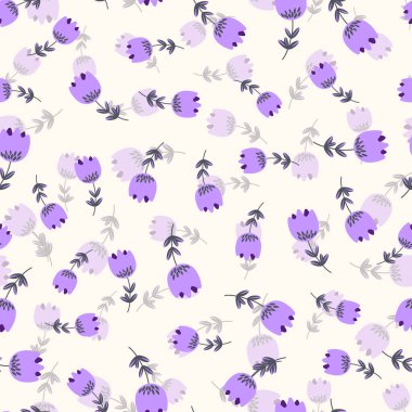 Geleneksel halk sanatları süslerine dayanan kusursuz çiçek desenleri. Işıklı arka planda renkli çiçekler. İskandinav tarzı. İsveç İskandinav tarzı. Vektör çizimi. Basit minimalist desen.