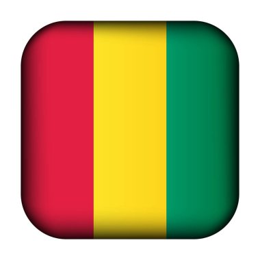 Bolivya bayrağıyla birlikte cam ışıklı top. Kare şablon simgesi. Ulusal sembol. Parlak gerçekçi küp, üç boyutlu soyut vektör çizimi vurgulandı. Büyük kadran, dört kare.