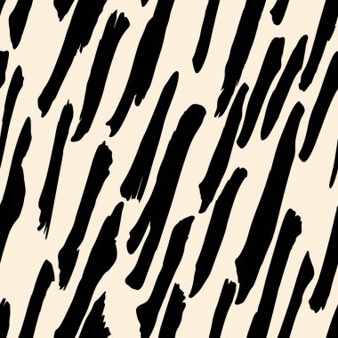 Soyut modern zürafa kusursuz desen. Hayvanlar modaya uygun arka plan. Baskı, kart, kartpostal, kumaş, tekstil için bej ve siyah dekoratif vektör çizimi. Modern stilize cilt süsü