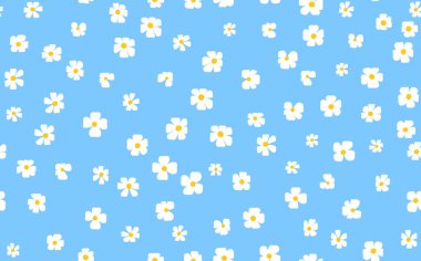 Çiçeksiz, el çizimi renkli çiçekler. Tatlı yaz geçmişi. Modern çiçek kompozisyonları. Duvar kağıdı, poster, kart, kumaş ve tekstil için moda vektör stoku çizimi