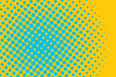 Pop Art yaratıcı konsept renkli çizgi roman dergisi kapağı. Polka renkli bir arkaplan. Çizgi film yarım ton retro modeli. Poster, kart, satış afişi, boş baloncuk için soyut şablon tasarımı