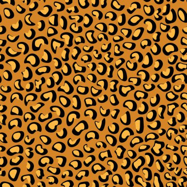 Soyut modern leopar pürüzsüz desen. Hayvanlar modaya uygun arka plan. Baskı, kart, kartpostal, kumaş, tekstil için bej ve siyah dekoratif vektör çizimi. Modern stilize cilt süsü.