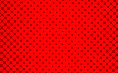 Pop Art yaratıcı konsept renkli çizgi roman dergisi kapağı. Puantiyeli kırmızı arka plan. Çizgi film yarım ton retro modeli. Poster, kart, satış afişi, boş baloncuk için soyut şablon tasarımı