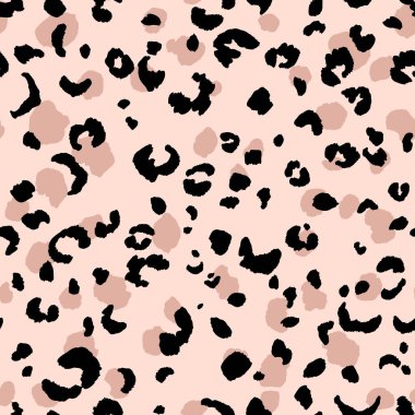 Soyut modern leopar pürüzsüz desen. Hayvanlar modaya uygun arka plan. Baskı, kart, kartpostal, kumaş ve tekstil için yeşil ve siyah dekoratif vektör çizimi. Modern stilize cilt süsü