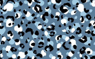 Soyut modern leopar pürüzsüz desen. Hayvanlar modaya uygun arka plan. Baskı, kart, kartpostal, kumaş ve tekstil için renkli dekoratif vektör çizimi. Modern stilize cilt süsü