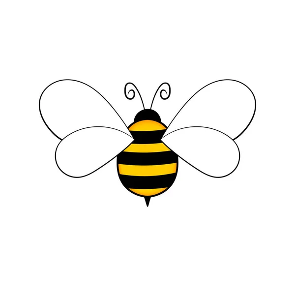 Cartoon bee mascot. A small bees flies. Wasp collection. Vector characters. Incest icon. Template design for invitation, cards. Doodle style — Stock Vector