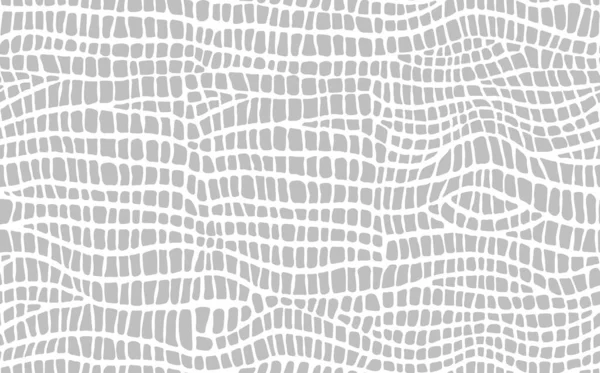 Abstract modern crocodile leather seamless pattern. Animals trendy background. Grey and white decorative vector illustration for print, fabric, textile. Modern ornament of stylized alligator skin — Stock Vector