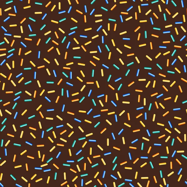 Nahtloses Muster mit Candy Donut Glasur auf farbigem Hintergrund. 3D realistische Lebensmittel Muster, Kuchen, Zucker süße Textur. Template modernes Design für Plakate, Karten, Stoffe, Textilien. Vektorillustration — Stockvektor