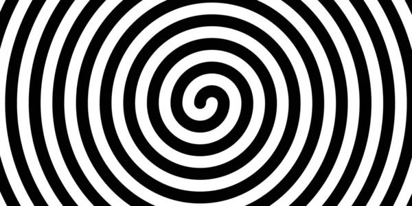 Tourbillon spirale noir et blanc hypnotique. Fond abstrait monochrome. Conception de gabarit pour bannière, site Web, gabarit, dépliant, brochure, affiche — Image vectorielle