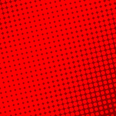 Pop Art yaratıcı konsept renkli çizgi roman dergisi kapağı. Puantiyeli kırmızı arka plan. Çizgi film yarım ton retro modeli. Poster, kart, satış afişi, boş baloncuk için soyut şablon tasarımı