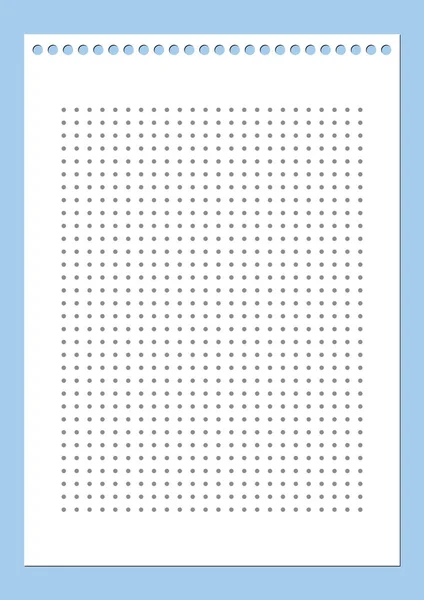 Grid papier. Gespot raster op witte achtergrond. Abstracte gestippelde transparante illustratie met stippen. Wit geometrisch patroon voor school, copybooks, notitieboekjes, dagboek, notities, spandoeken, drukwerk, boeken — Stockvector