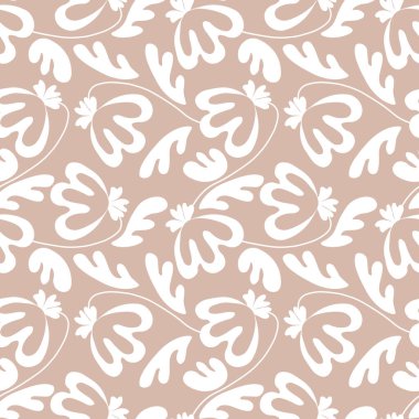 Geleneksel halk sanatları süslerine dayanan kusursuz çiçek desenleri. Renkli arka planda modern çiçekler. İskandinav tarzı. İsveç İskandinav tarzı. Vektör çizimi. Basit minimalist desen