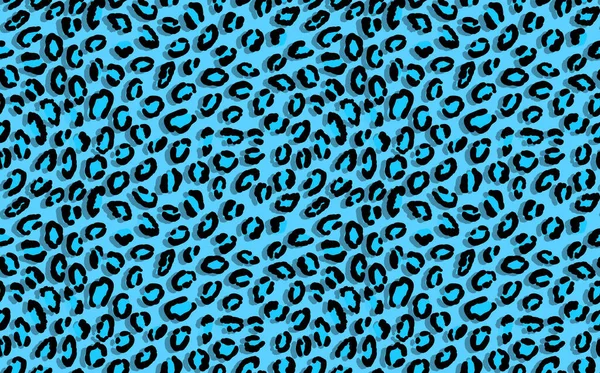 Abstraktes modernes Leopardenmuster. Tiere trendy Hintergrund. Blaue und schwarze dekorative Vektorstockillustration für Druck, Karte, Postkarte, Stoff, Textil. Modernes Ornament stilisierter Haut — Stockvektor