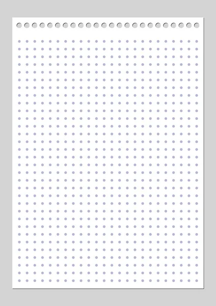 Grid papier. Gespot raster op witte achtergrond. Abstracte gestippelde transparante illustratie met stippen. Wit geometrisch patroon voor school, copybooks, notitieboekjes, dagboek, notities, spandoeken, drukwerk, boeken — Stockvector