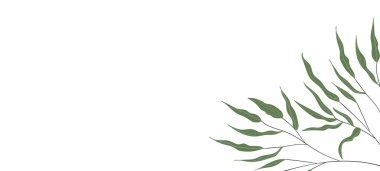 Renkli egzotik yapraklı çiçek web afişi. Doğa konsepti tasarımı. Yaz dallı modern çiçek kompozisyonları. Ekoloji, natura, çevre teması üzerine vektör illüstrasyonu