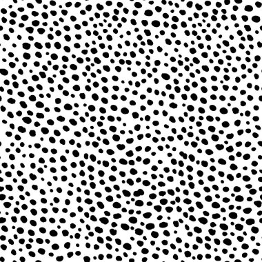 Soyut modern leopar pürüzsüz desen. Hayvanlar modaya uygun arka plan. Parmak izi, kart, kartpostal, kumaş ve tekstil için siyah beyaz vektör çizimi. Modern stilize cilt süsü