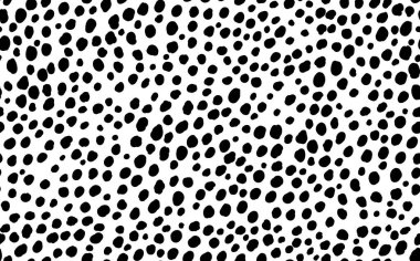 Soyut modern leopar pürüzsüz desen. Hayvanlar modaya uygun arka plan. Baskı, kart, kartpostal, kumaş ve tekstil için siyah beyaz vektör stok çizimi. Modern stilize cilt süsü