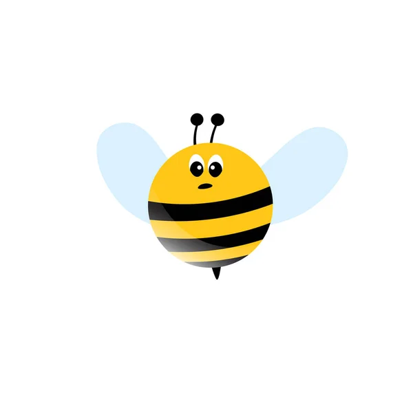 Mascotte d'abeille de dessin animé. Une petite abeille vole. Collection de guêpes. Caractères vectoriels. Icône d'inceste. Modèle de conception pour invitation, cartes. Style caniche — Image vectorielle