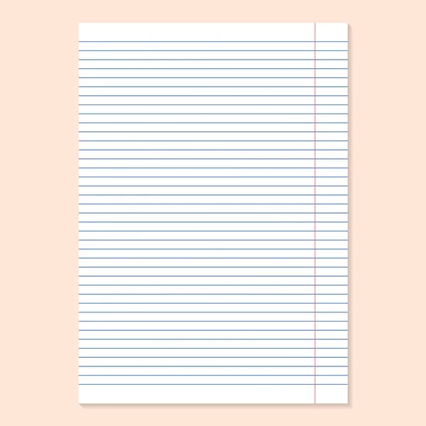 Grid paper. Realistic blank lined paper sheet in A4 format. Striped background with color graph. Geometric pattern for school, wallpaper, textures, notebook. Lined blank on transparent background — Stock Vector