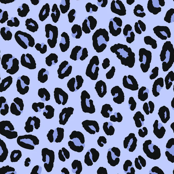 Abstrakt modern leopard sömlös mönster. Djur trendig bakgrund. Violett och svart dekorativ vektor stock illustration för tryck, kort, vykort, tyg, textil. Modern prydnad av stiliserad hud — Stock vektor