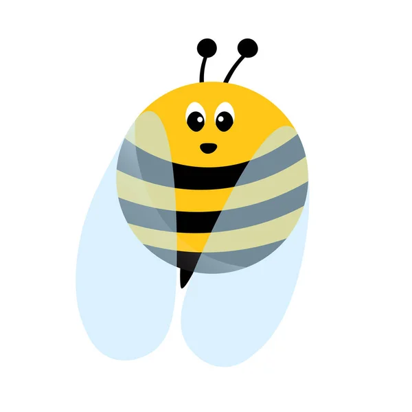 Mascota de la abeja. Una abeja pequeña vuela. Colección de avispas. Personajes vectoriales. Icono del incesto. Plantilla de diseño para invitación, tarjetas. Estilo Doodle — Vector de stock