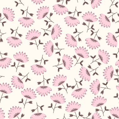 Geleneksel halk sanatları süslerine dayanan kusursuz çiçek desenleri. Işıklı arka planda renkli çiçekler. İskandinav tarzı. İsveç İskandinav tarzı. Vektör çizimi. Doğa elementi ile basit desen