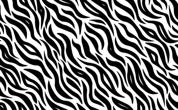 Astratto modello moderno zebra senza soluzione di continuità. Animali sfondo alla moda. Illustrazione di stock vettoriale decorativo bianco e nero per stampa, carta, cartolina, tessuto, tessile. Ornamento moderno di pelle stilizzata — Vettoriale Stock
