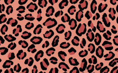 Soyut modern leopar pürüzsüz desen. Hayvanlar modaya uygun arka plan. Baskı, kart, kartpostal, kumaş, tekstil için bej ve siyah dekoratif vektör çizimi. Modern stilize cilt süsü