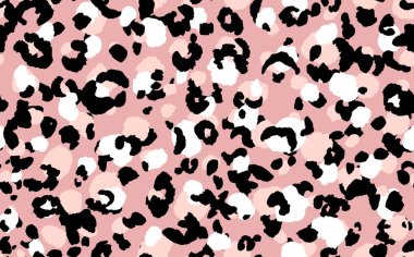 Soyut modern leopar pürüzsüz desen. Hayvanlar modaya uygun arka plan. Baskı, kart, kartpostal, kumaş ve tekstil için renkli dekoratif vektör çizimi. Modern stilize cilt süsü