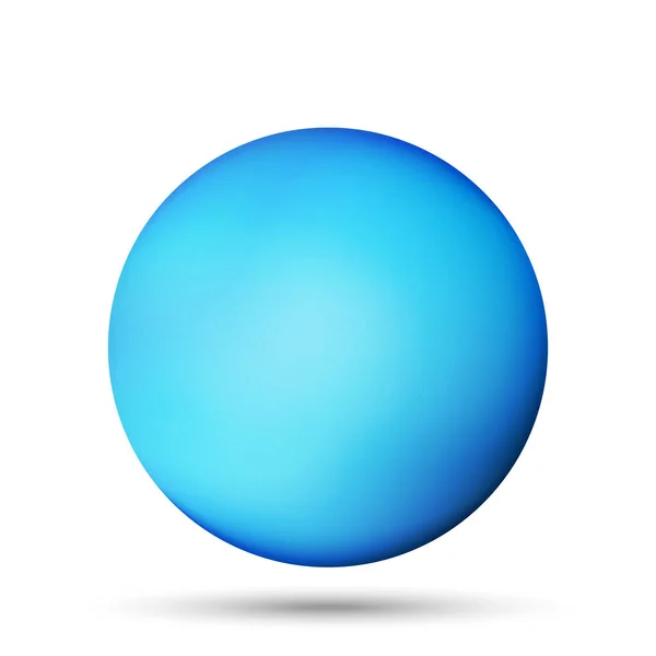 Стеклянный голубой шар или драгоценный жемчуг. Глянцевый реалистичный шар, трехмерная абстрактная векторная иллюстрация на белом фоне. Большой металлический пузырь с тенью — стоковый вектор