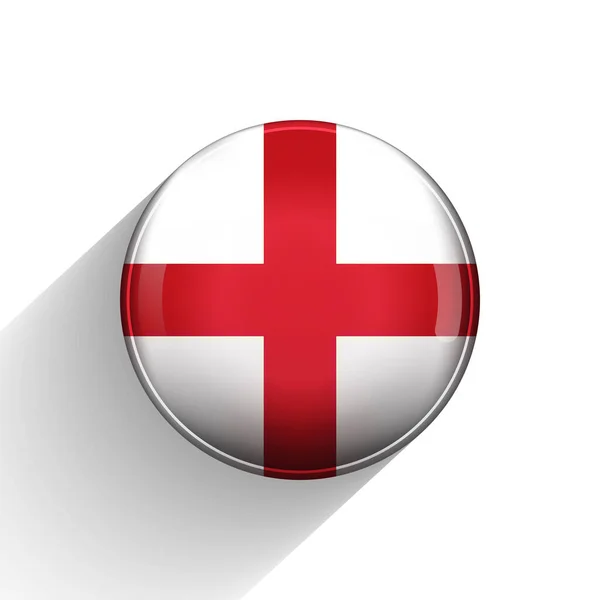 Sfera di vetro con bandiera inglese. Sfera rotonda, icona del modello. Simbolo nazionale inglese. Palla realistica lucida, illustrazione vettoriale astratta 3D evidenziata su sfondo bianco. Grande bolla — Vettoriale Stock