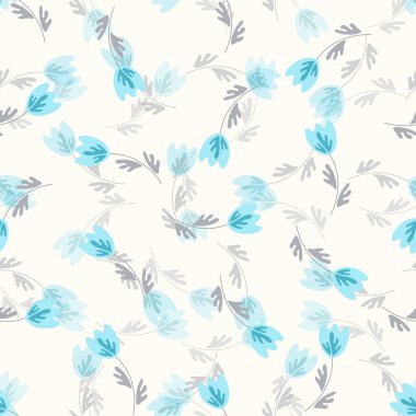 Geleneksel halk sanatları süslerine dayanan kusursuz çiçek desenleri. Işıklı arka planda renkli çiçekler. İskandinav tarzı. İsveç İskandinav tarzı. Vektör çizimi. Basit minimalist desen