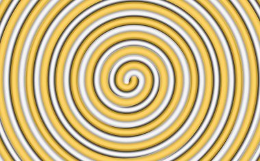 Soyut sarı ve beyaz şeker sarmalı arka plan. Pankart, kapak, broşür, kartpostal, poster ve diğerleri için desen tasarımı. Yuvarlak lolipop vektör çizimi