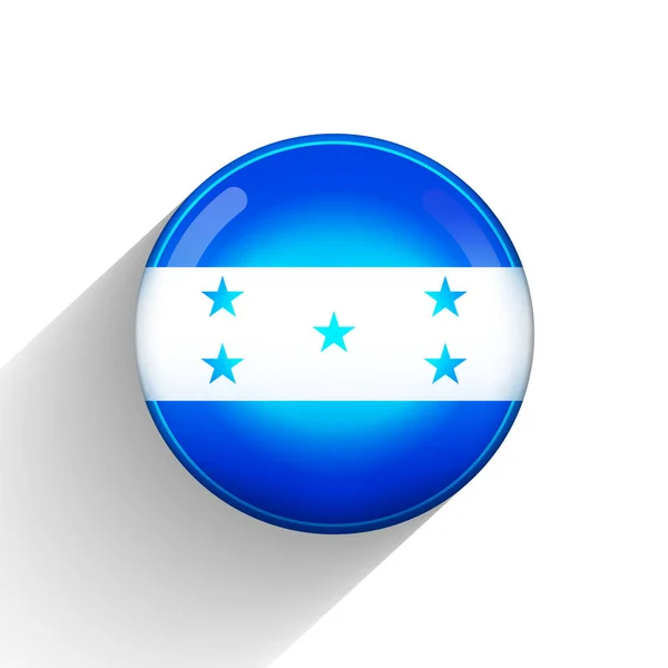 Bola de cristal con bandera de Honduras. Esfera redonda, icono de plantilla. símbolo nacional. Bola realista brillante, ilustración vectorial abstracta 3D resaltada sobre un fondo blanco. Burbuja grande — Vector de stock