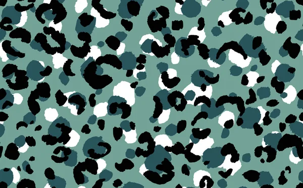 Abstrakt modern leopard sömlös mönster. Djur trendig bakgrund. Färgglada dekorativa vektor stock illustration för tryck, kort, vykort, tyg, textil. Modern prydnad av stiliserad hud — Stock vektor