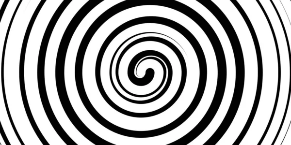 Вихор гіпнотичний чорно-білий спіраль. Монохромний абстрактний фон. Векторна плоска геометрична ілюстрація. Дизайн шаблону банера, веб-сайту, шаблону, листівки, брошури, плаката — стоковий вектор