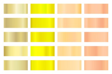 Parlak altın hologramı olan metalik gradyan koleksiyonu. Holografik folyo dokusu, altın gül, bronz ve altın oyma. Çerçeve, kurdele, sınır, diğer tasarım için vektör ayarlandı