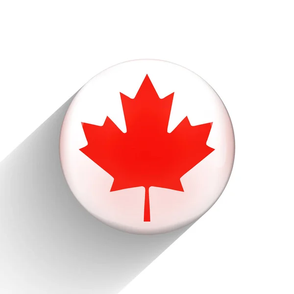 Стеклянный шар с флагом Канады. Круглая сфера, иконка шаблона. Канадский национальный символ. Глянцевый реалистичный шар, трехмерная абстрактная векторная иллюстрация на белом фоне. Большой пузырь — стоковый вектор