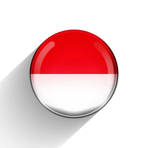 Bola lampu kaca dengan bendera Monaco. Bulat bola, ikon templat. Simbol nasional. Bola realistis Glossy, ilustrasi vektor abstrak 3D disorot pada latar belakang putih. Gelembung besar - Stok Vektor