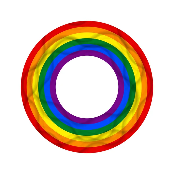 Ícone LGBT da bandeira, quadro redondo. Desenho do modelo, ilustração vetorial. O amor ganha. Símbolo LGBT em cores arco-íris. gay orgulho coleção — Vetor de Stock