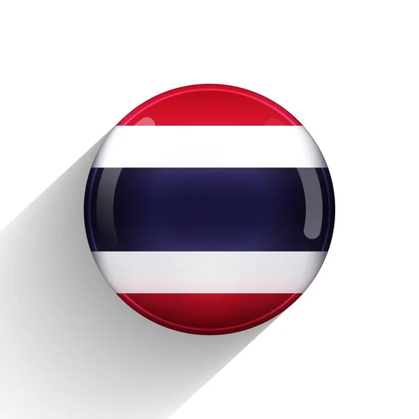 Bola ligera de cristal con bandera de Tailandia. Esfera redonda, icono de plantilla. Símbolo nacional. Bola realista brillante, ilustración vectorial abstracta 3D resaltada sobre un fondo blanco. Burbuja grande — Vector de stock