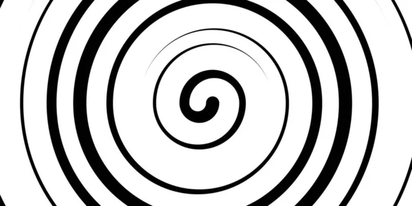 Tourbillon spirale noir et blanc hypnotique. Fond abstrait monochrome. Conception de gabarit pour bannière, site Web, gabarit, dépliant, brochure, affiche — Image vectorielle