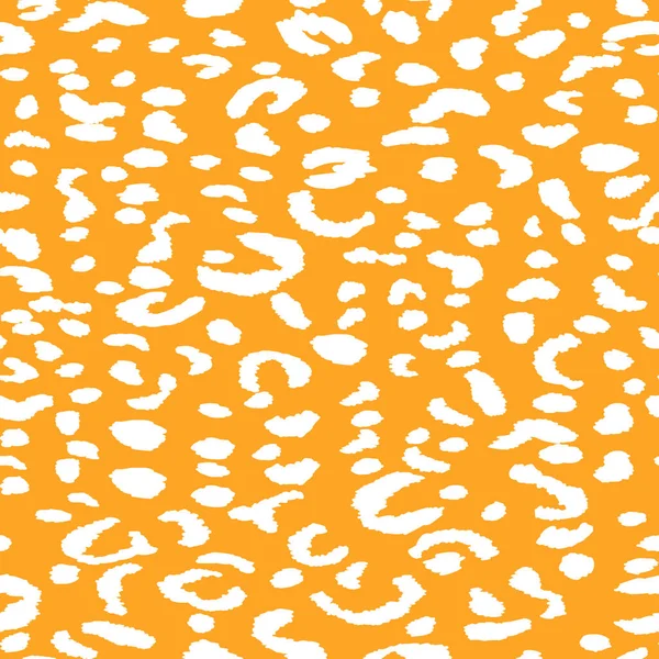 Modèle moderne abstrait sans couture léopard. Animaux arrière-plan tendance. Illustration vectorielle décorative orange pour impression, carte, carte postale, tissu, textile. Ornement moderne de la peau stylisée — Image vectorielle