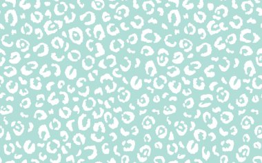 Soyut modern leopar pürüzsüz desen. Hayvanlar modaya uygun arka plan. Baskı, kart, kartpostal, kumaş ve tekstil için mavi ve beyaz vektör stok çizimi. Modern stilize cilt süsü