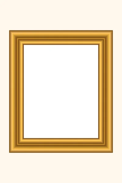 Squared golden vintage wooden frame for your design. Vintage cover. Place for text. Vintage antique gold beautiful rectangular frames for paintings or photographs. Template vector illustration — Stock Vector