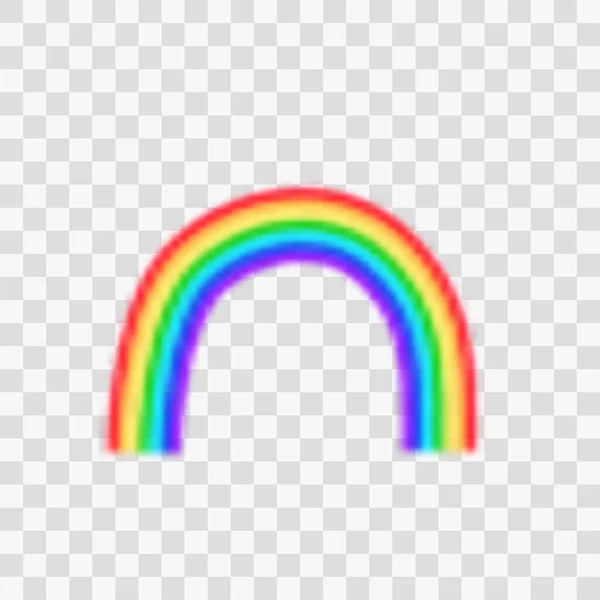 3D-Regenbogensymbol auf transparentem Hintergrund. Detailliertes isoliertes Symbol. Nette realistische Vektorillustration mit Unschärfeeffekt — Stockvektor