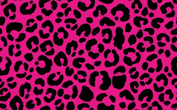 Soyut modern leopar pürüzsüz desen. Hayvanlar modaya uygun arka plan. Baskı, kart, kartpostal, kumaş, tekstil için PINK ve siyah dekoratif vektör stok çizimi. Modern stilize cilt süsü