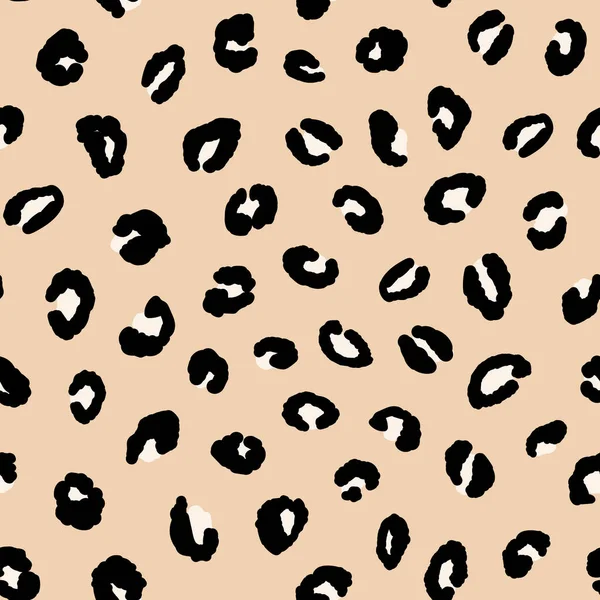 Absztrakt modern leopárd zökkenőmentes minta. Állatok trendi háttér. Bézs és fehér dekoratív vektor illusztráció nyomtatáshoz, kártyához, képeslaphoz, szövethez, textilhez. Modern dísz stilizált bőr — Stock Vector